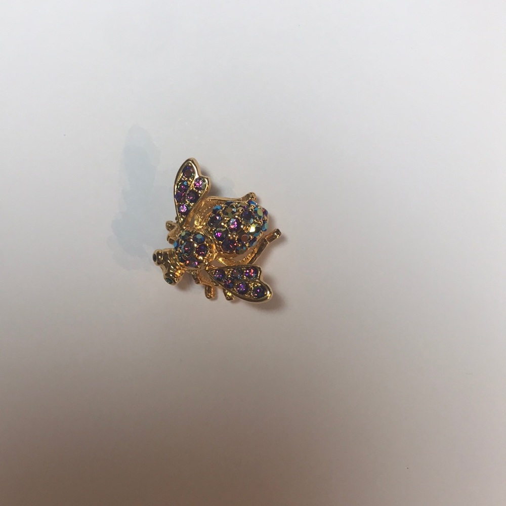 Joan Rivers gold Bee brooch aurora borealis - Picture 3 of 8